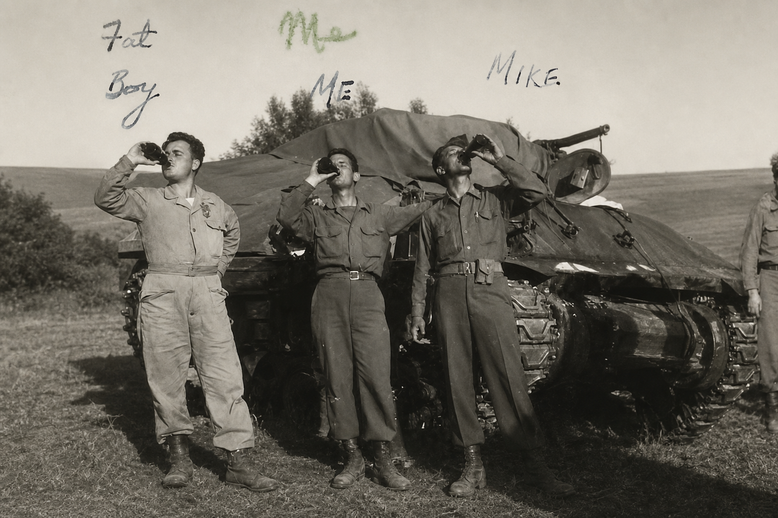 John William Eskew and fellow soldiers of the 757th Tank Battalion in Italy